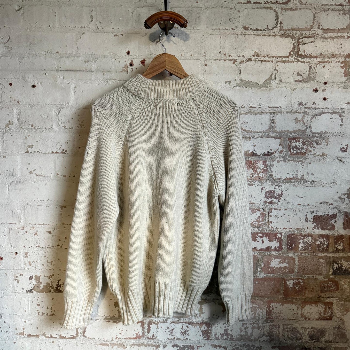 1970s Cream Wool Peter Storm Knitted Jumper