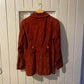 1970s Burnt Orange Suede Leather Dagger Collar Jacket