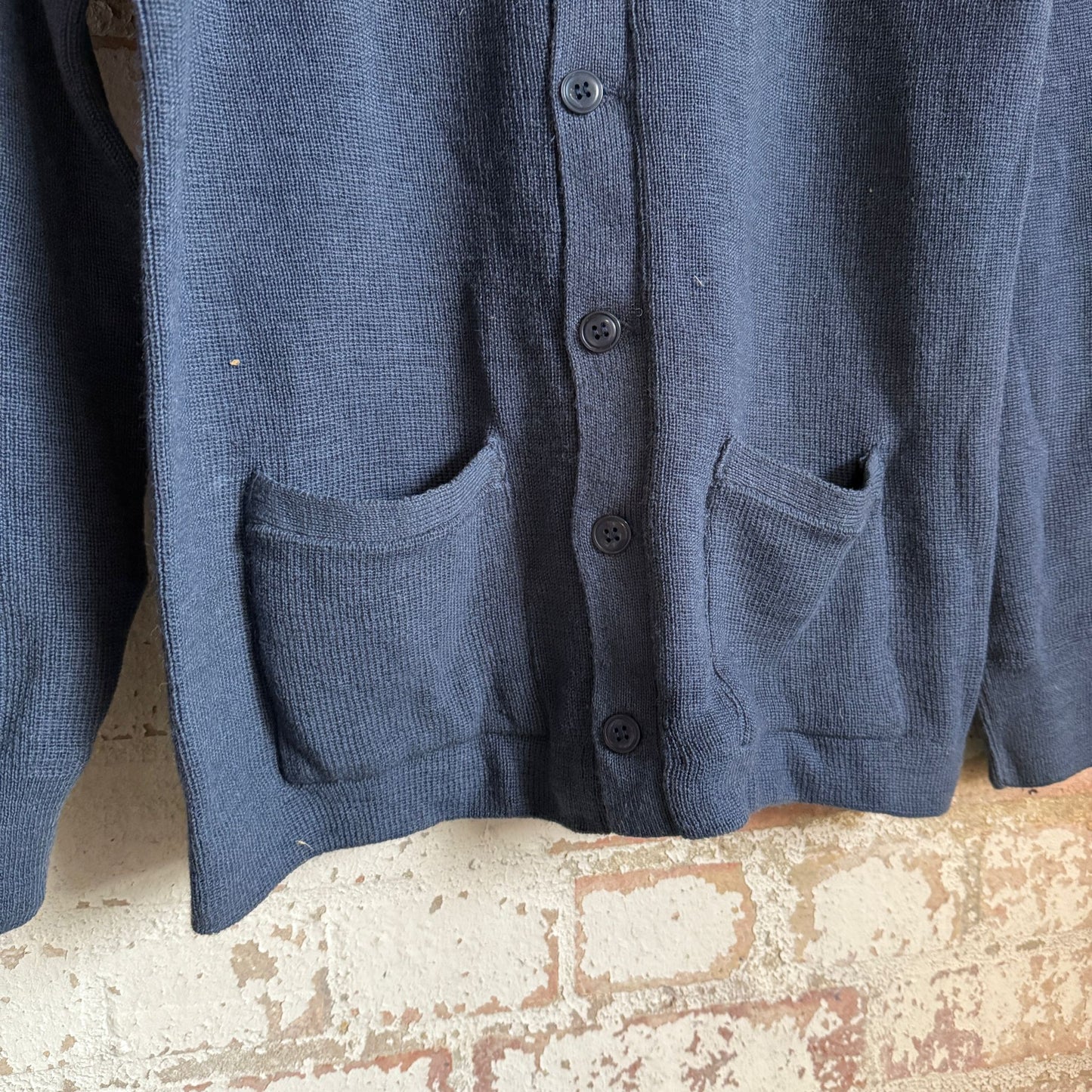 1960s Grey British Wool Knitted Cardigan Jumper