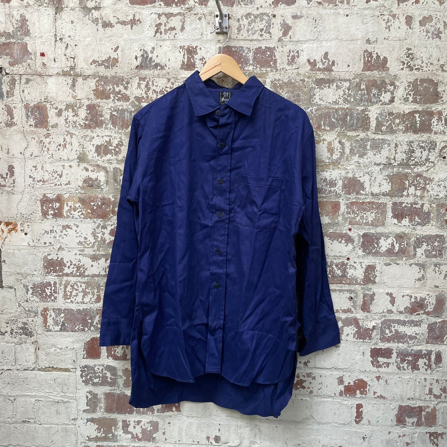 Vintage 1950s 1960s Navy Blue Deadstock Work Shirt