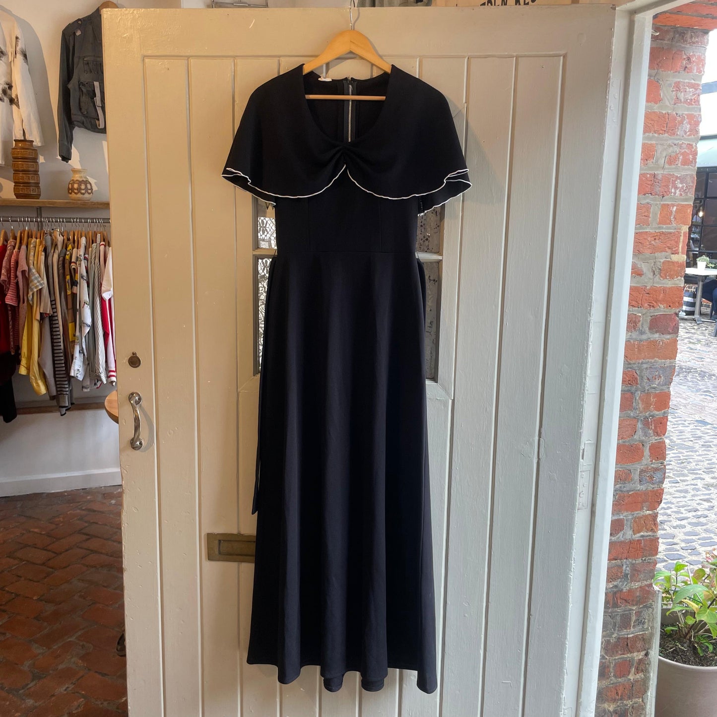 1970s Long Black Dress