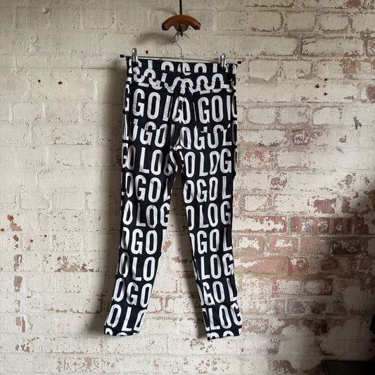 1990s Moschino Print 'Logo' Trousers