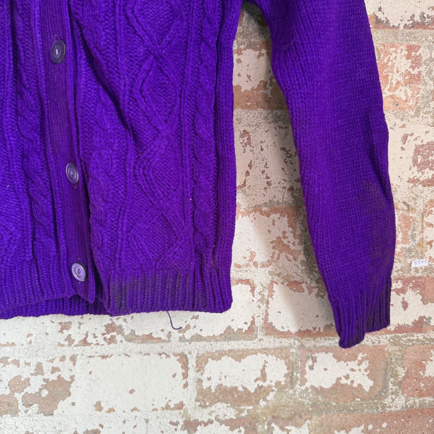 1950s Purple British Button Cardigan Jumper