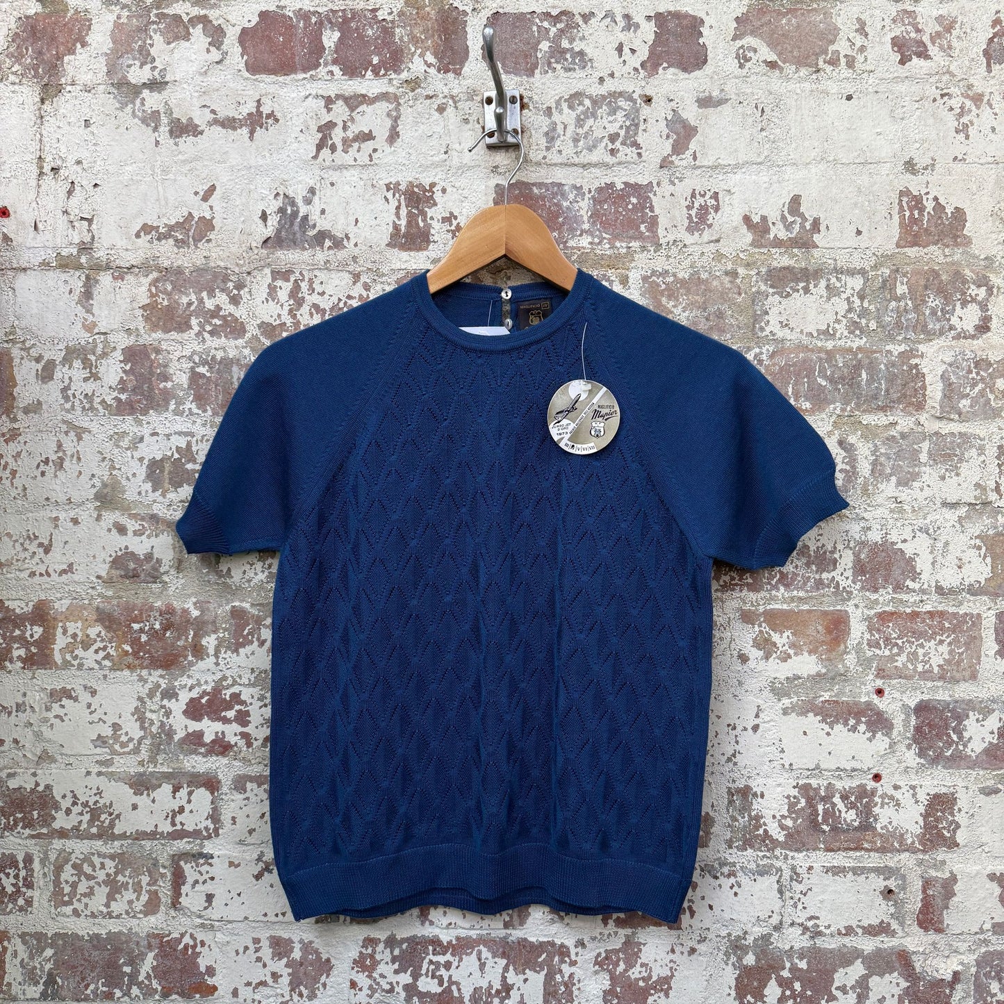 1970s Blue Italian Knitted Jumper