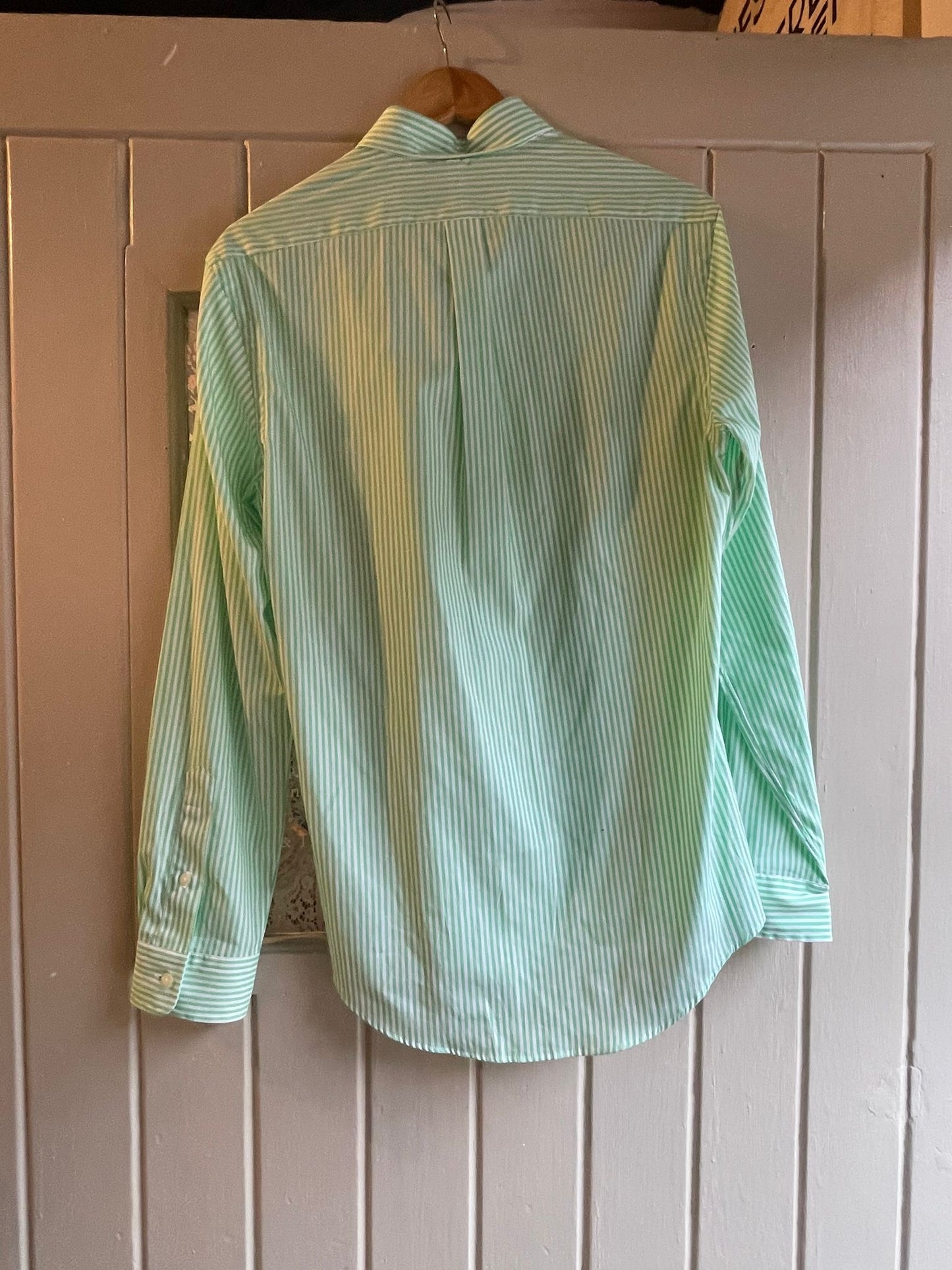 Green Striped Ralph Lauren Button Shirt