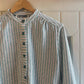 1970s Green Striped Knitted Blouse Shirt