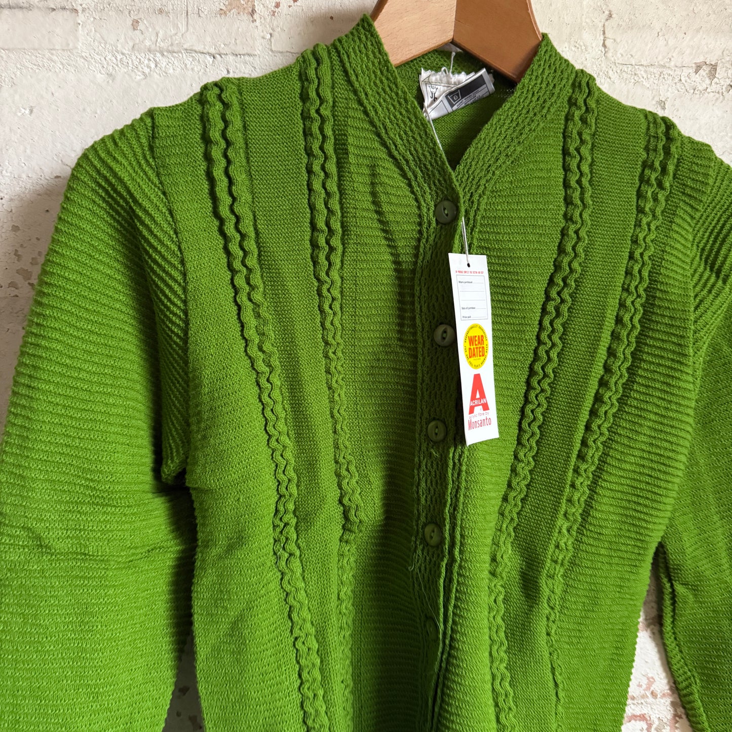 1960s Forest Green British Knitted Cardigan jumper