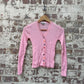 Vintage 1970s 1980s Pink Knitted Cardigan Jumper