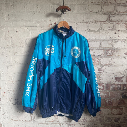 1980s Blue Mercedes-Benz Blue Track Top Jacket