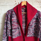 1980s Red Shawl Collar Knitted Cardigan Jumper