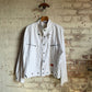 1980s White Zip Cotton Carrera Design Jacket