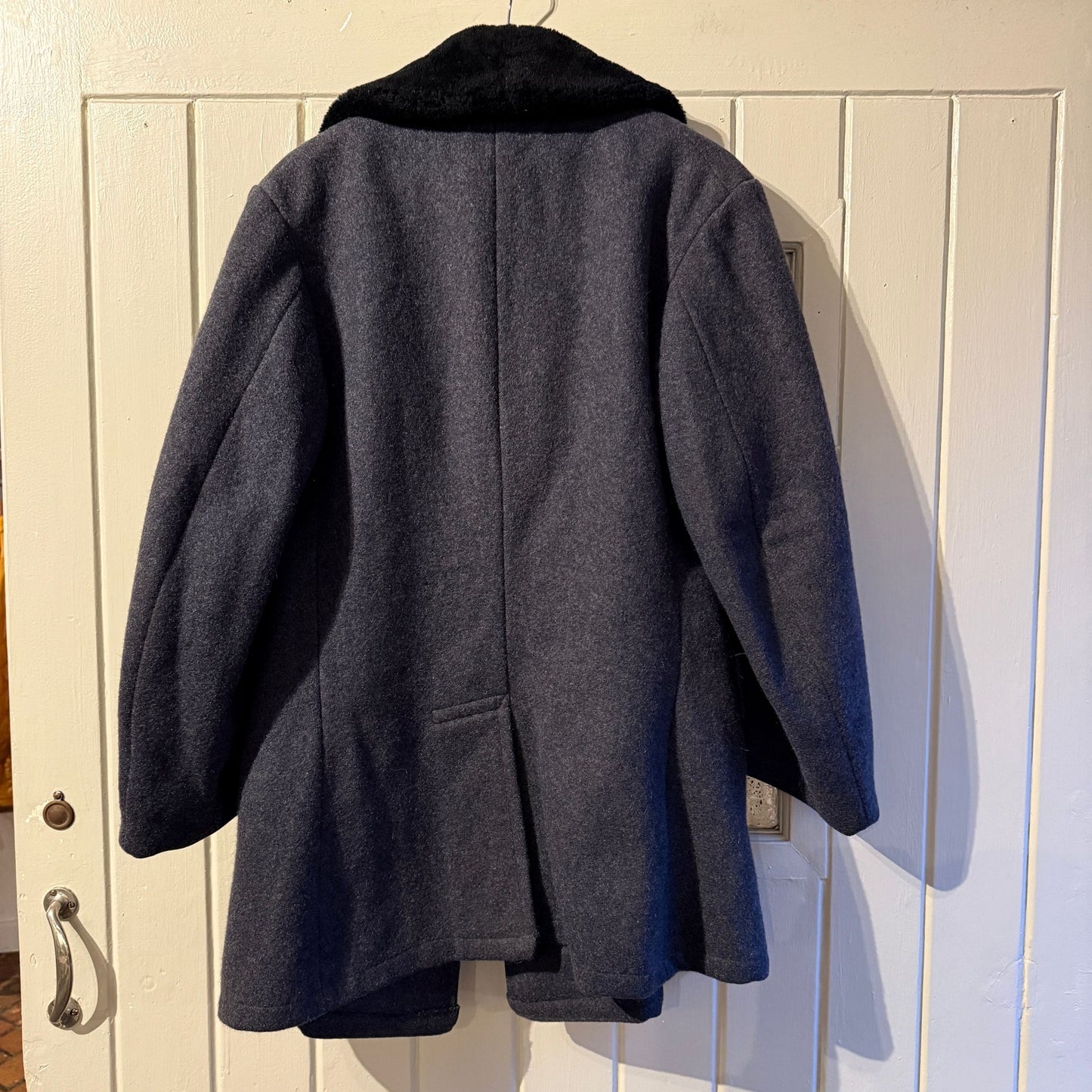 1940s 1942 British Military Wool Fur Naval Coat