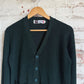1960s Dark Green Wool Knitted Cardigan Jumper