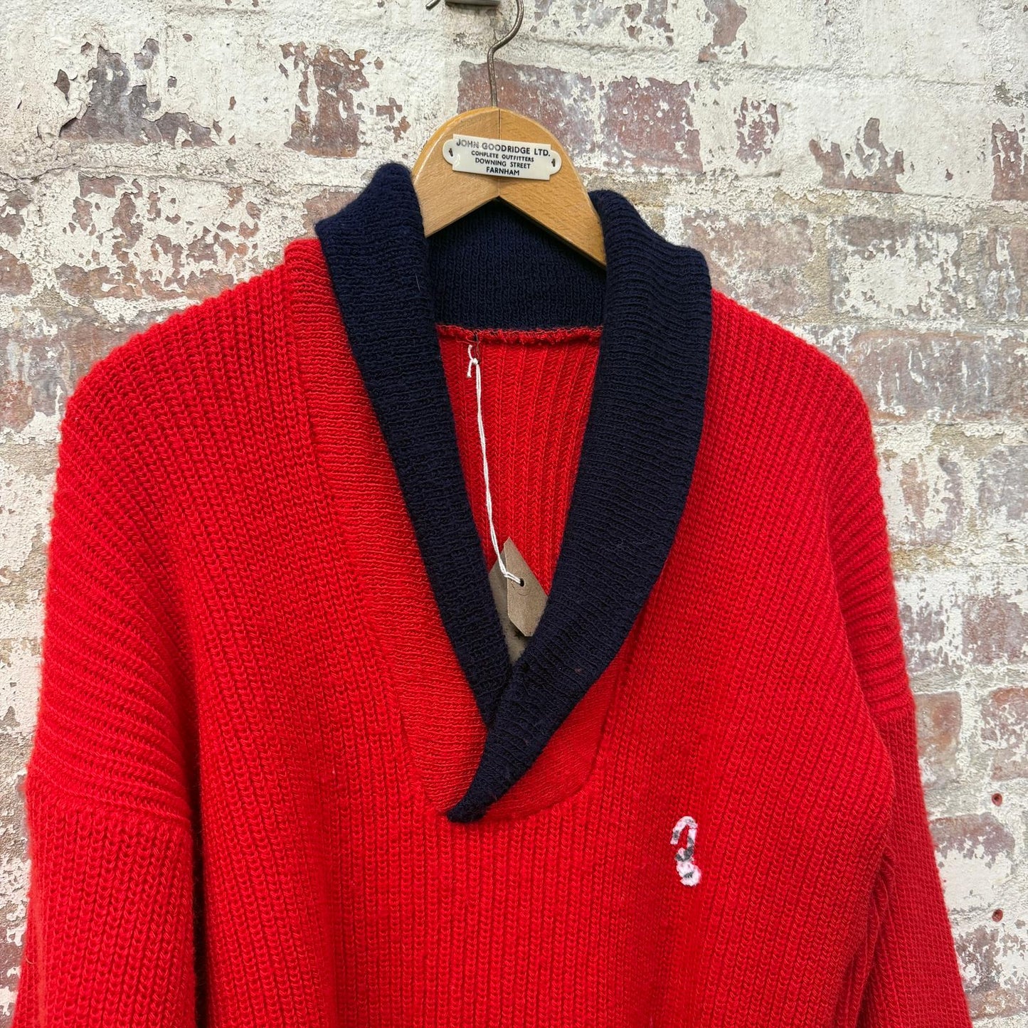 1980s Red Wool Knitted Jumper