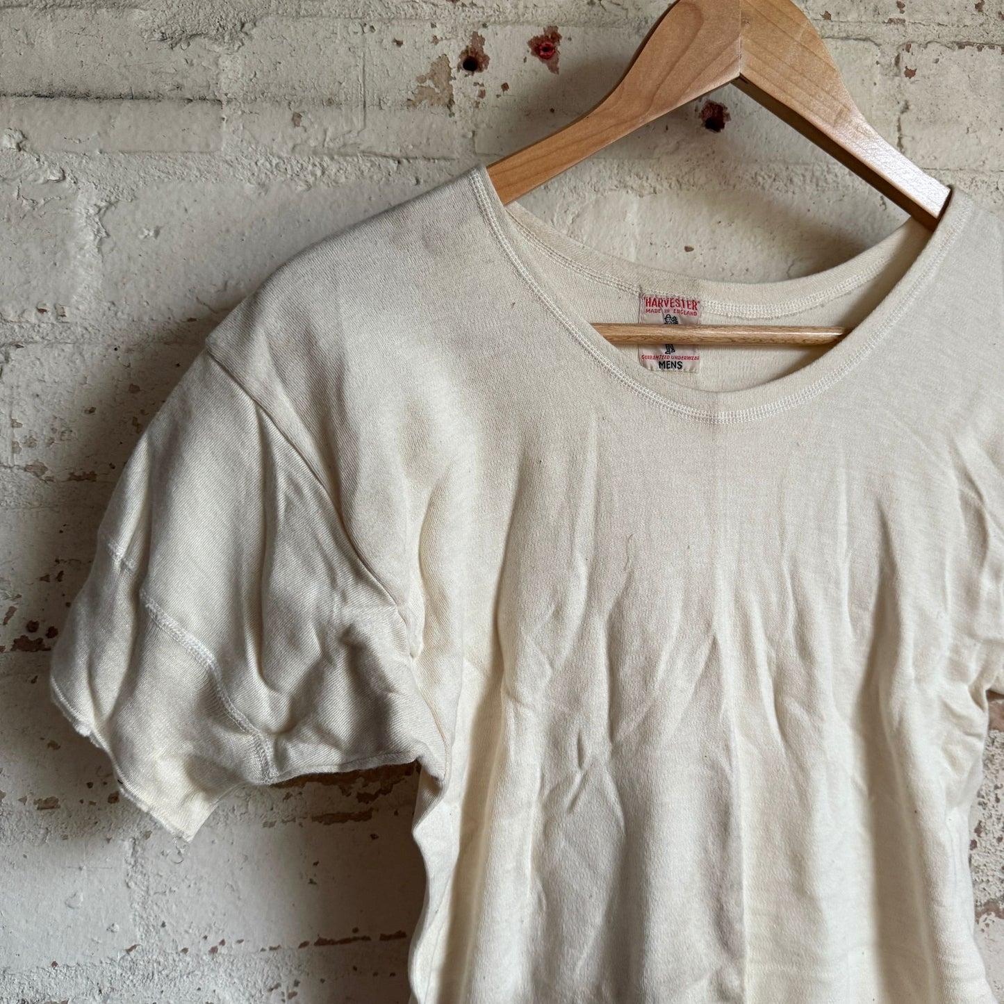 1940s Beige Thermal British Grandad T-Shirt