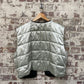 Vintage 1980s 1990s Silver Liner Padded Puffer Gilet Jacket