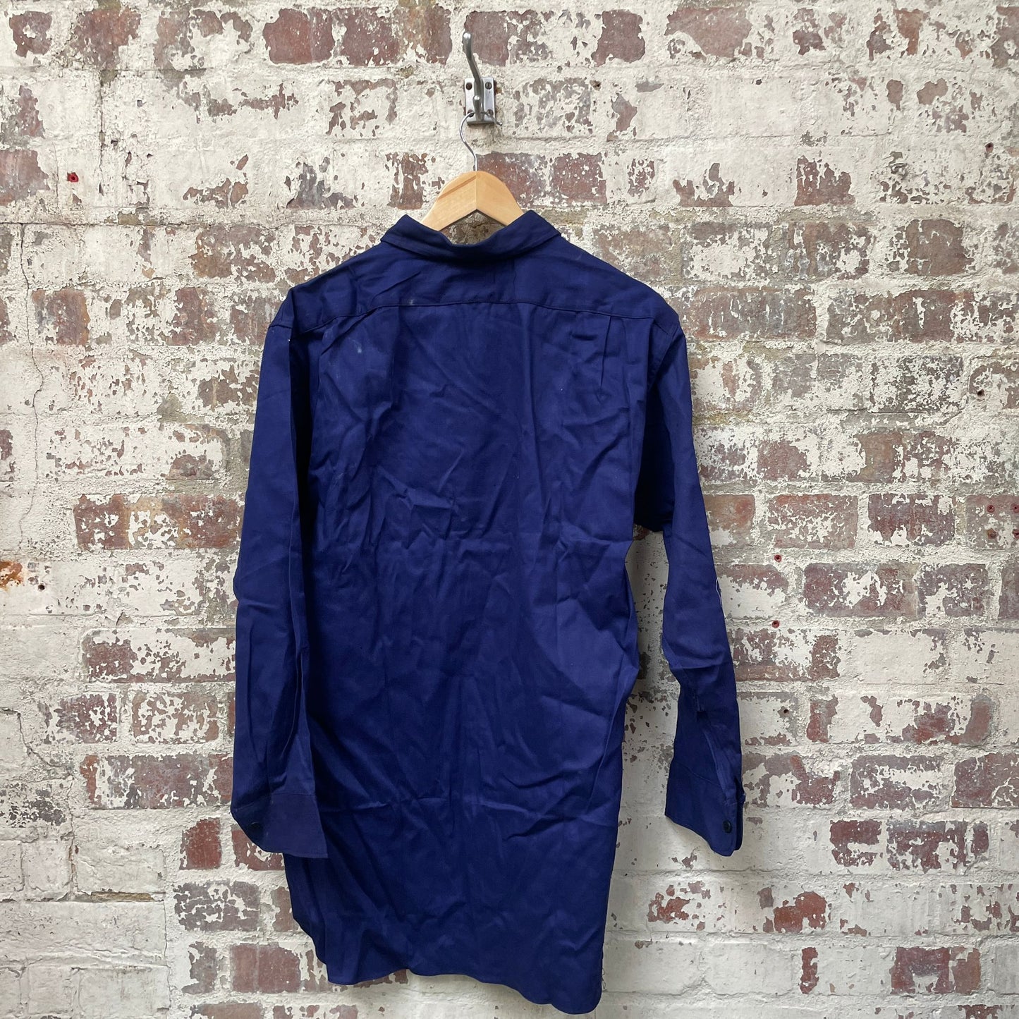 Vintage 1950s 1960s Navy Blue Deadstock Work Shirt