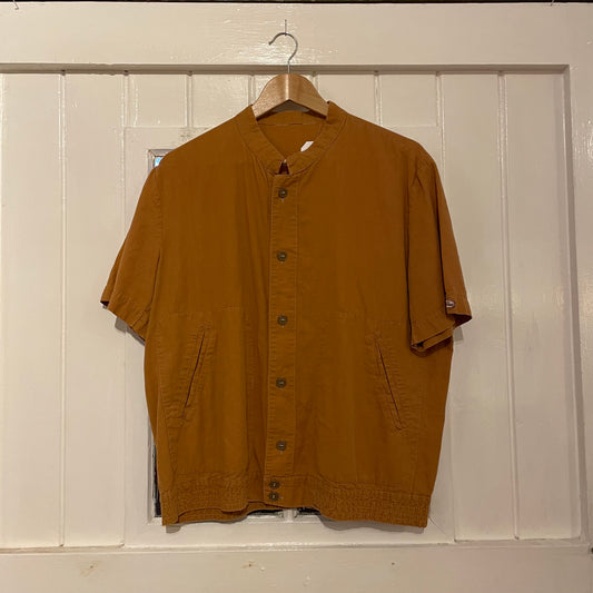 1980s Mustard Cotton Buttoned Unusual Shirt