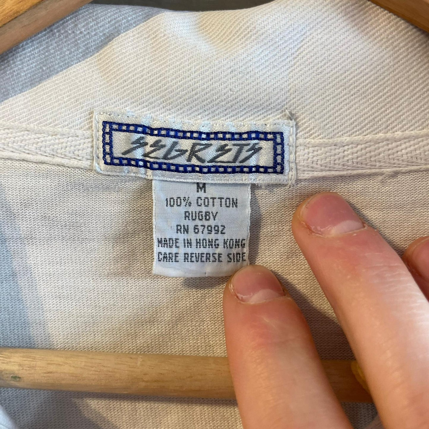 1980s White Blue Duck Rugby Shirt