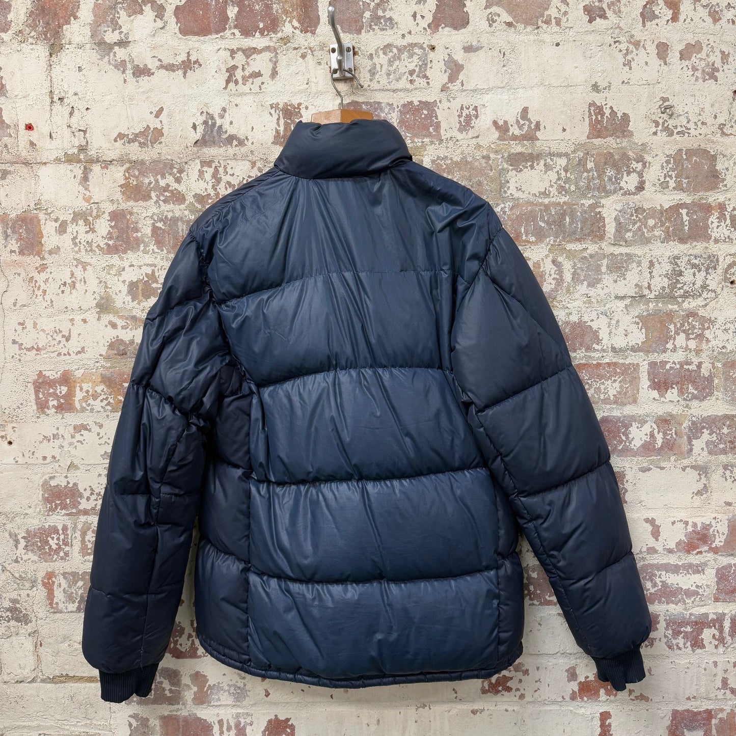 1980s Navy Italian Down Fill Mc Ross Puffer Coat