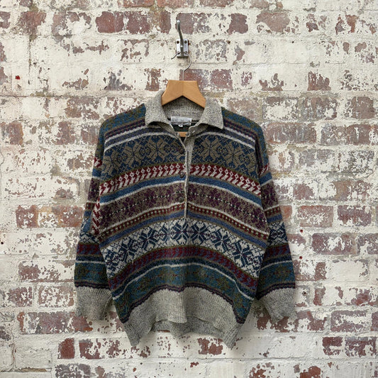 1970s French Connection Knitted Button Up Jumper