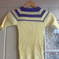 1970s Yellow and Purple Knitted Jumper Top