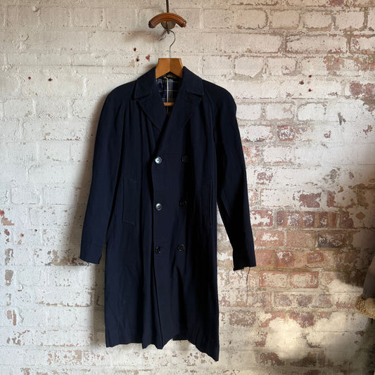 1940s Navy Gaberdine Rain Mac Jacket Coat
