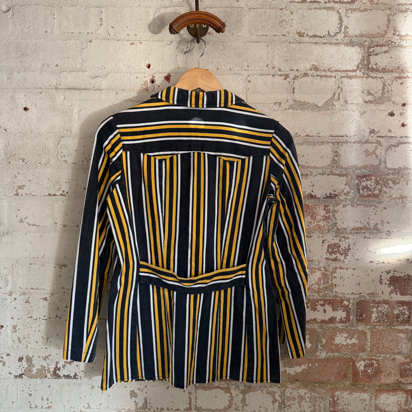 1970s Striped Belted Back Boating Blazer Jacket