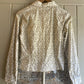 1970s White Printed Ivory Blouse Shirt