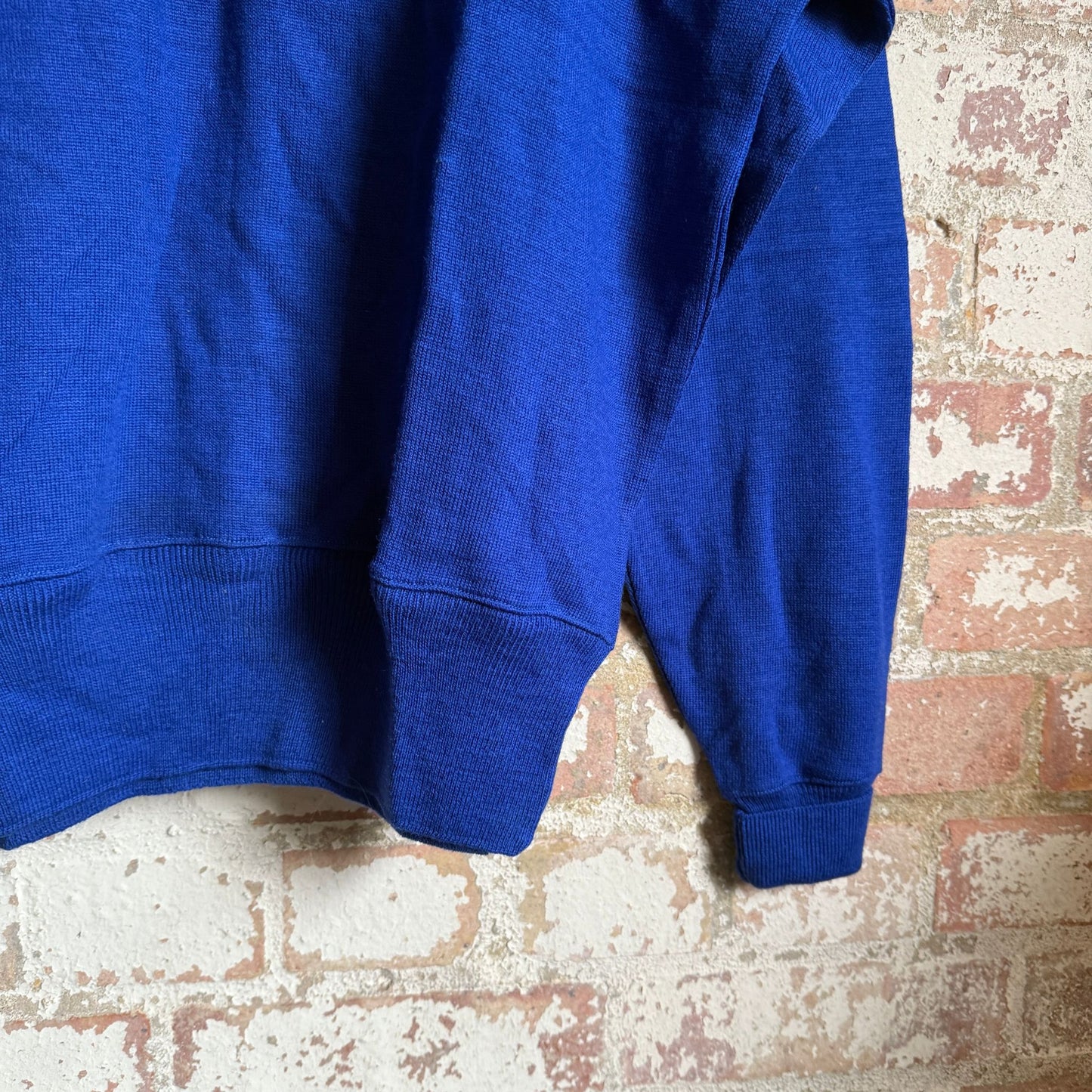 1940s Rayon Blue British Knitted V-Neck Jumper