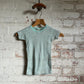 1960s 1970s Turquoise Striped Kids T-Shirt
