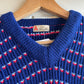 1970s Blue Knitted British Speck Jumper