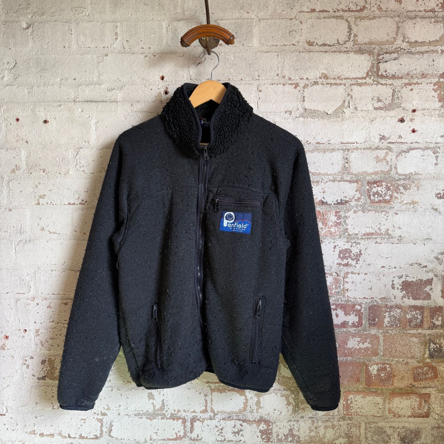 1990s Black Penfield Fleece Zip Jacket