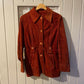 1970s Burnt Orange Suede Leather Dagger Collar Jacket