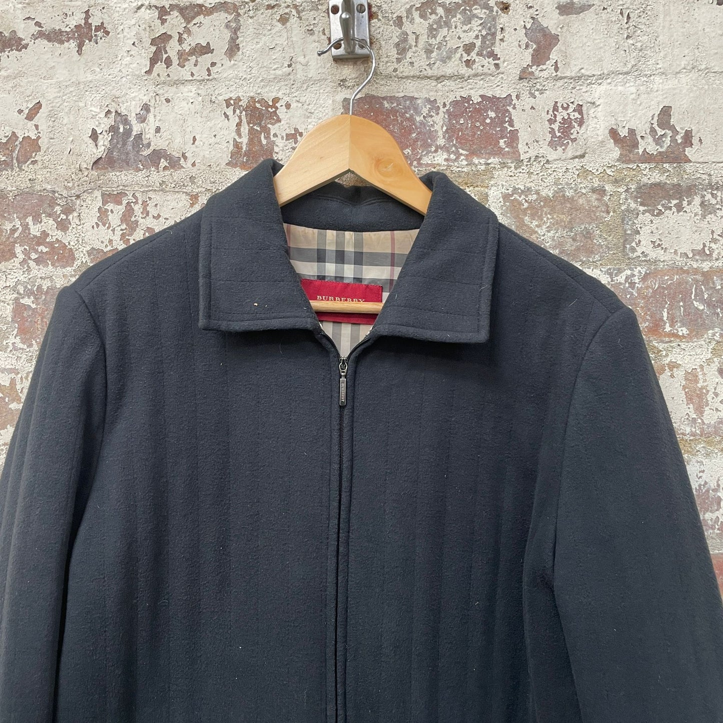 2000s Black Burberry Padded Quilted jacket Coat