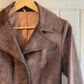 1960s Dark Brown Suede Leather Belted Jacket