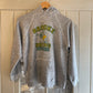 1970s Grey Graphic Raglan College Sweatshirt Hoodie