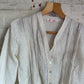 1940s White Knitted Button Up Cardigan Jumper