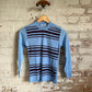 1970s Blue Striped Knitted Sweater Jumper