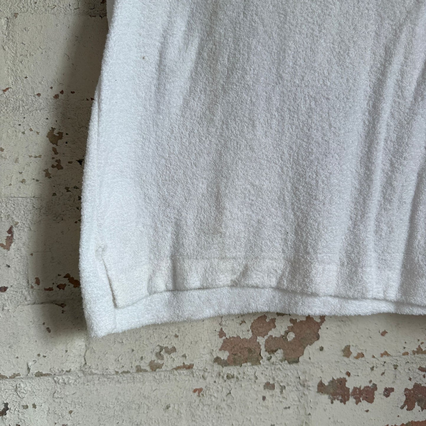 1980s White Towelling Mock Neck Vest Top