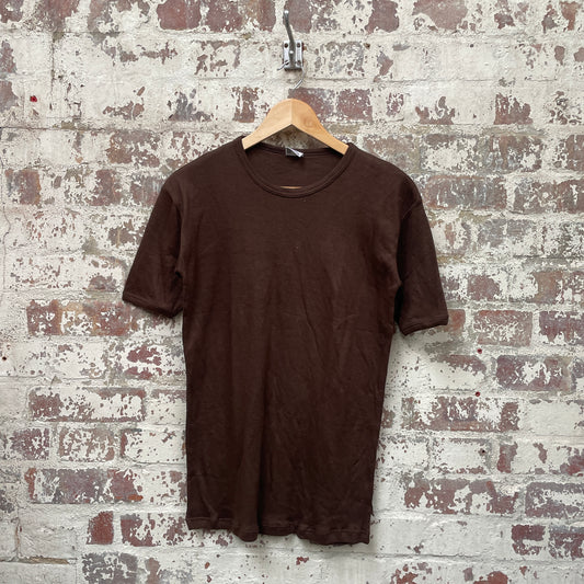 Vintage 1970s 1980s Brown Blank T-Shirt