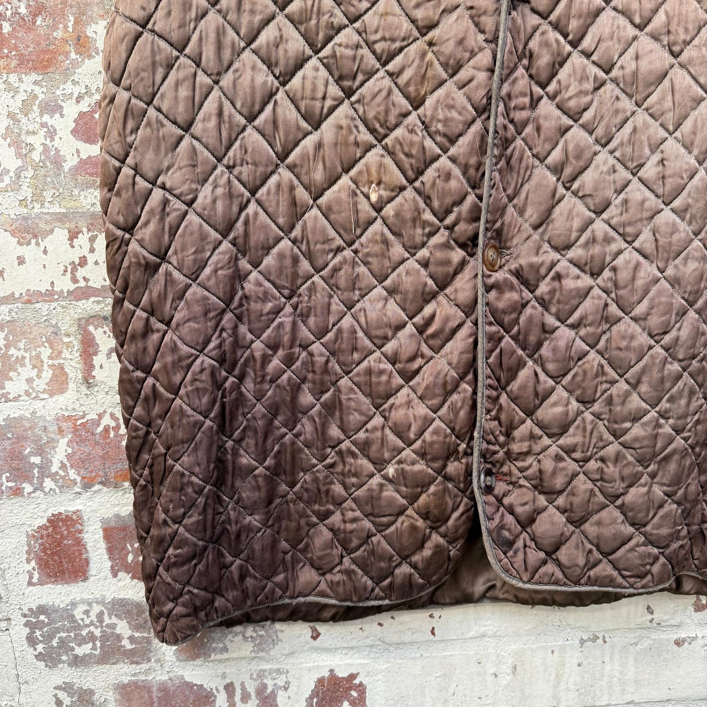 1940s British Satin Quilt Gilet Jacket