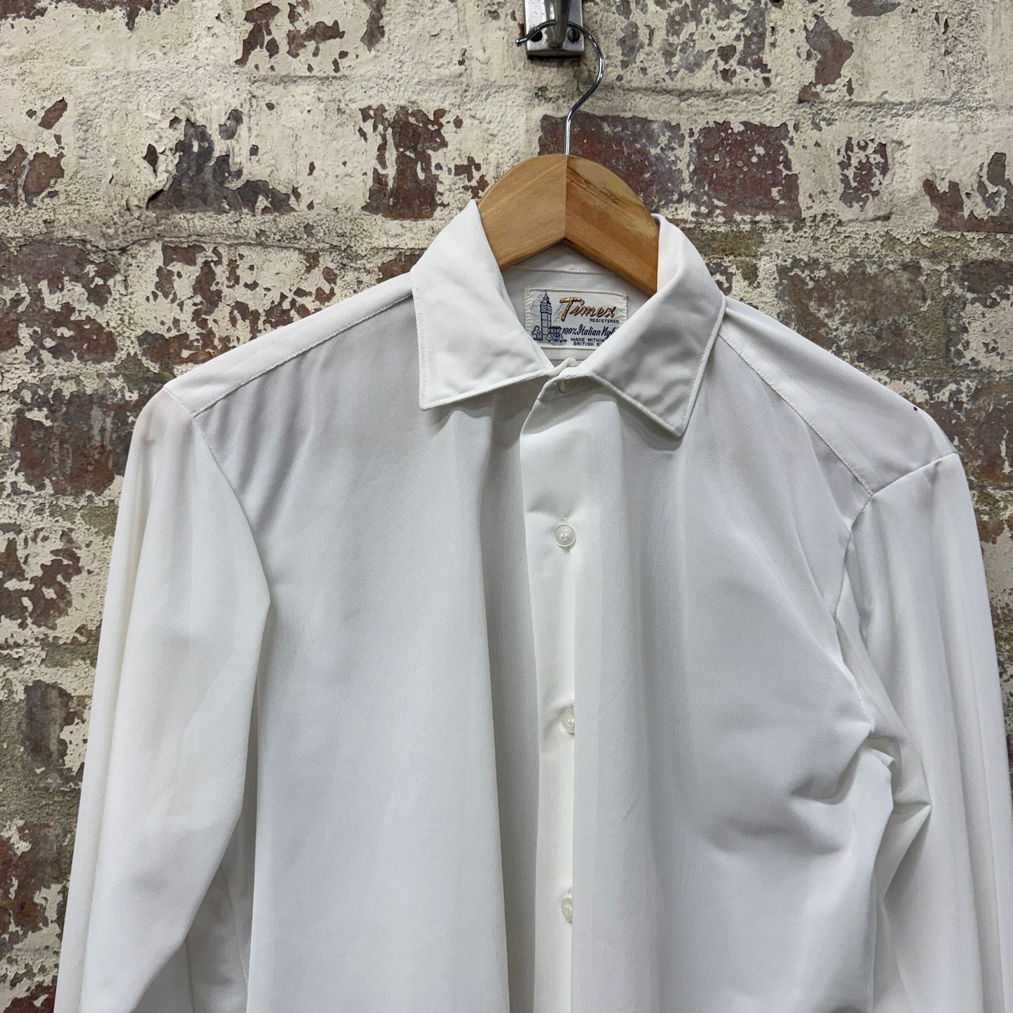 1960s White British Button Up Formal Shirt