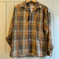 1950s Brown Checkered McGregor Loop Collar Shirt