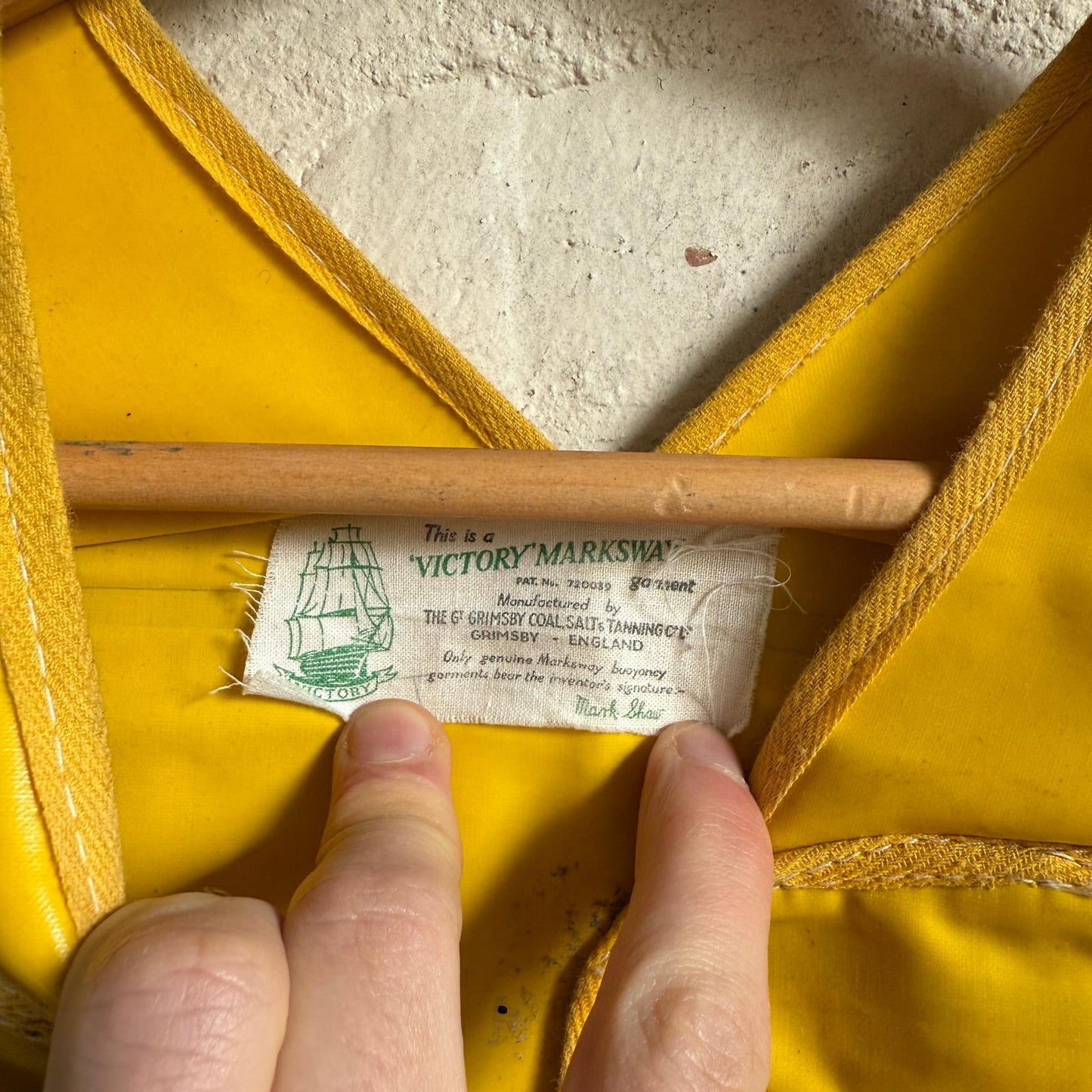 1950s British Yellow PVC Gilet Sailors Jacket