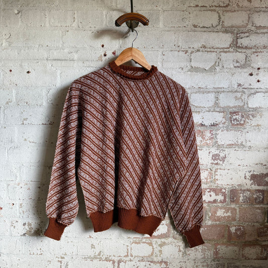 1970s Brown Knitted Jumper