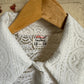 1970s White St Michaels Patterned Blouse Shirt