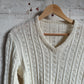 1970s Cream Cable Knitted Jumper
