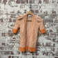 Vintage 1970s 1980s Peach Knitted Cardigan Jumper