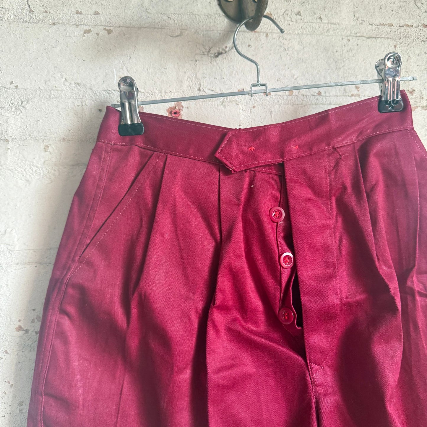 1950s Burgundy Red Shorts